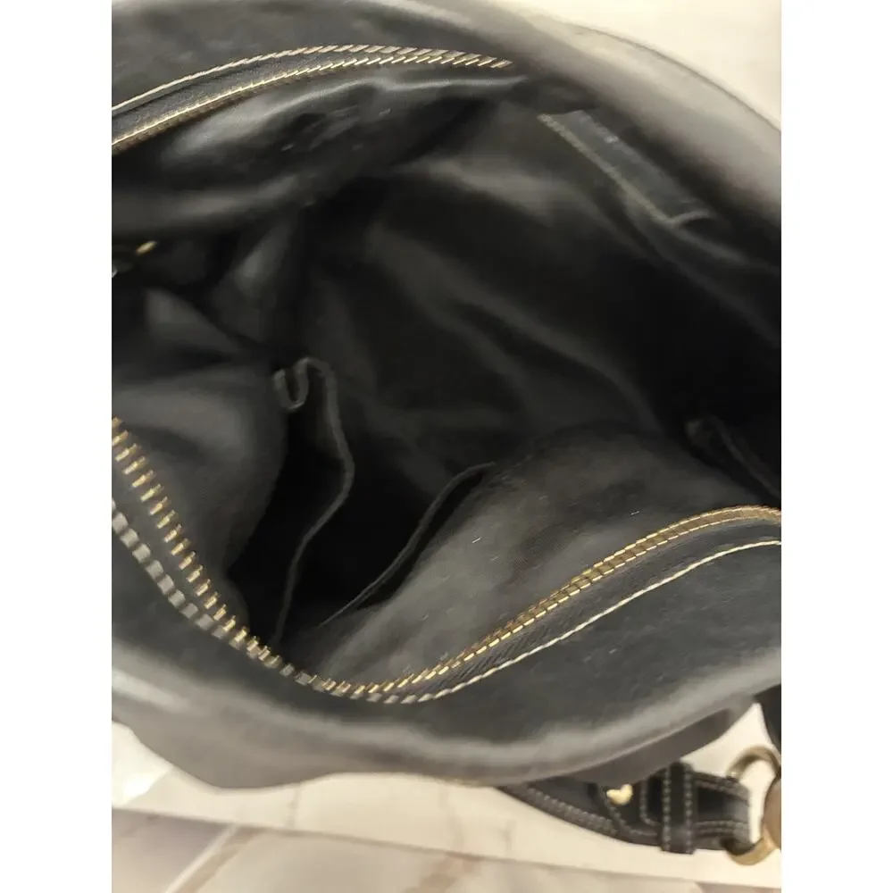 Coach Hamptons Bag Purse Horse Bit Hobo Black Gold Hardware Vtg Equestrian